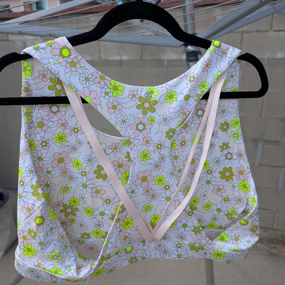 Fabletics Powerhold Retro Floral Activewear Set Sports Bra & Shorts Plus Size 3X - Picture 7 of 13